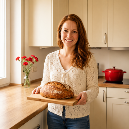 Runder Gusseisen Brottopf – zum Brotbacken inkl. Bäcker-Zubehör - Der Brottopf für knuspriges &amp; fluffiges Brot