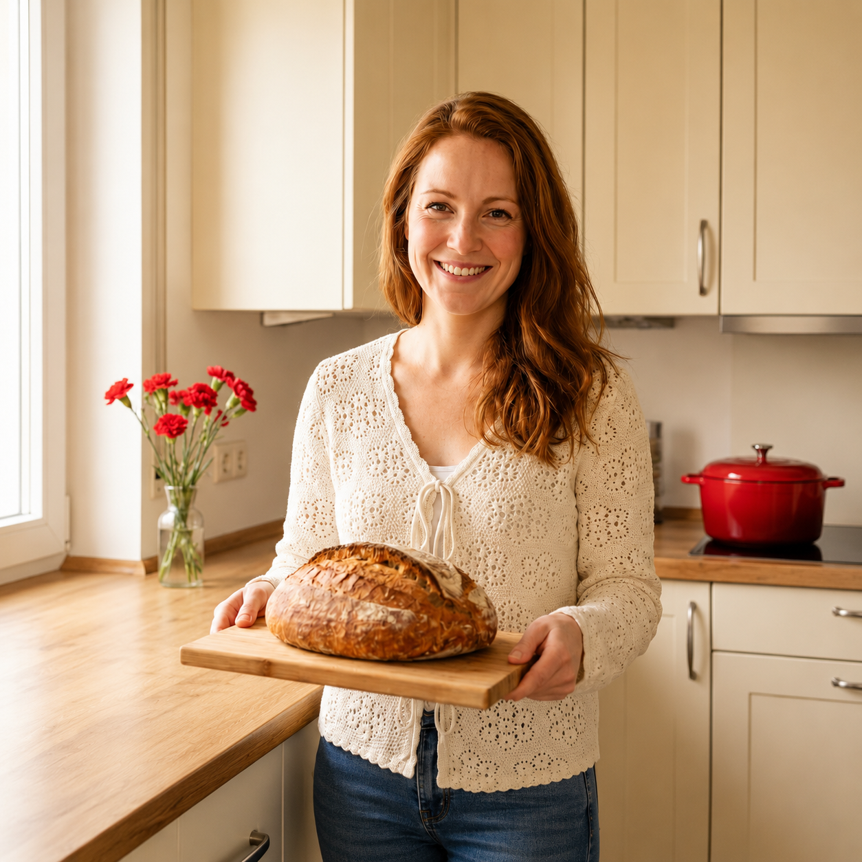 Runder Gusseisen Brottopf – zum Brotbacken inkl. Bäcker-Zubehör - Der Brottopf für knuspriges &amp; fluffiges Brot