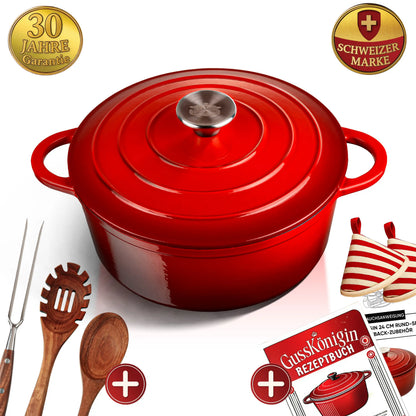 Runder Gusseisen Bräter / Dutch Oven + Zubehör - Schmorgerichte die begeistern. Ein Leben lang.