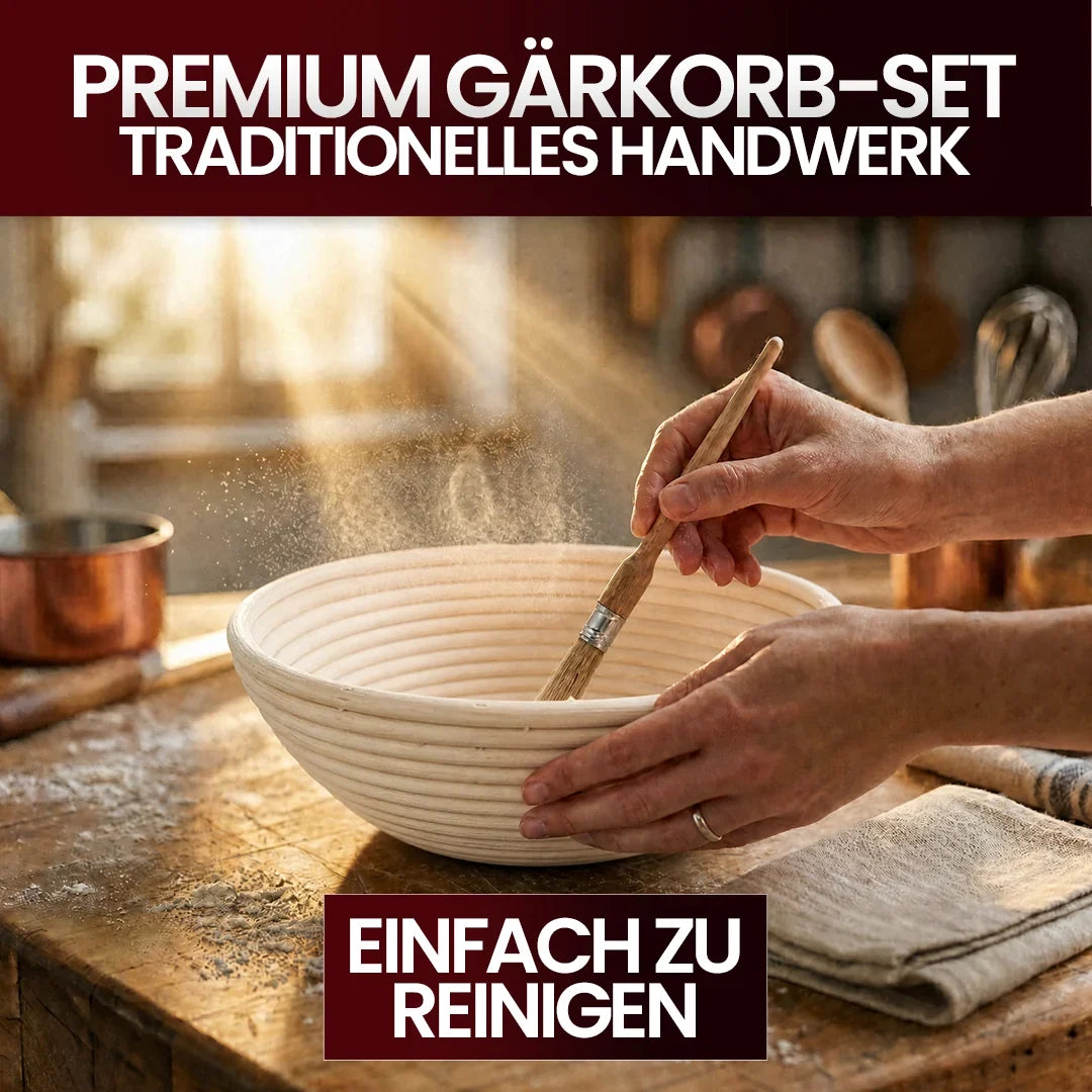 Gärkörbchen Rattan + Leineneinsatz 25cm