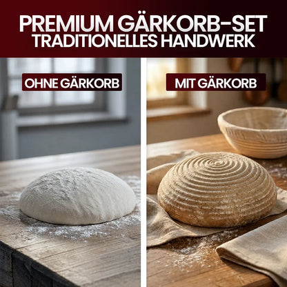Gärkörbchen Rattan + Leineneinsatz 25cm