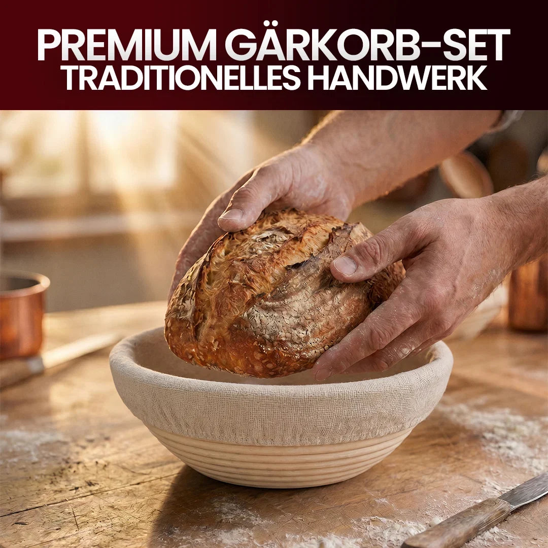 Gärkörbchen Rattan + Leineneinsatz 25cm